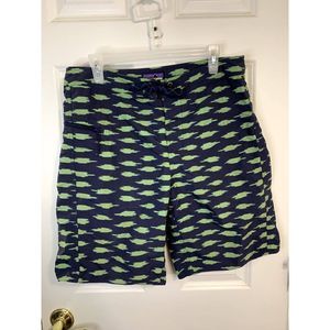 Patagonia Blue Green Wavefarer Board Shorts Swim Trunks Size 34